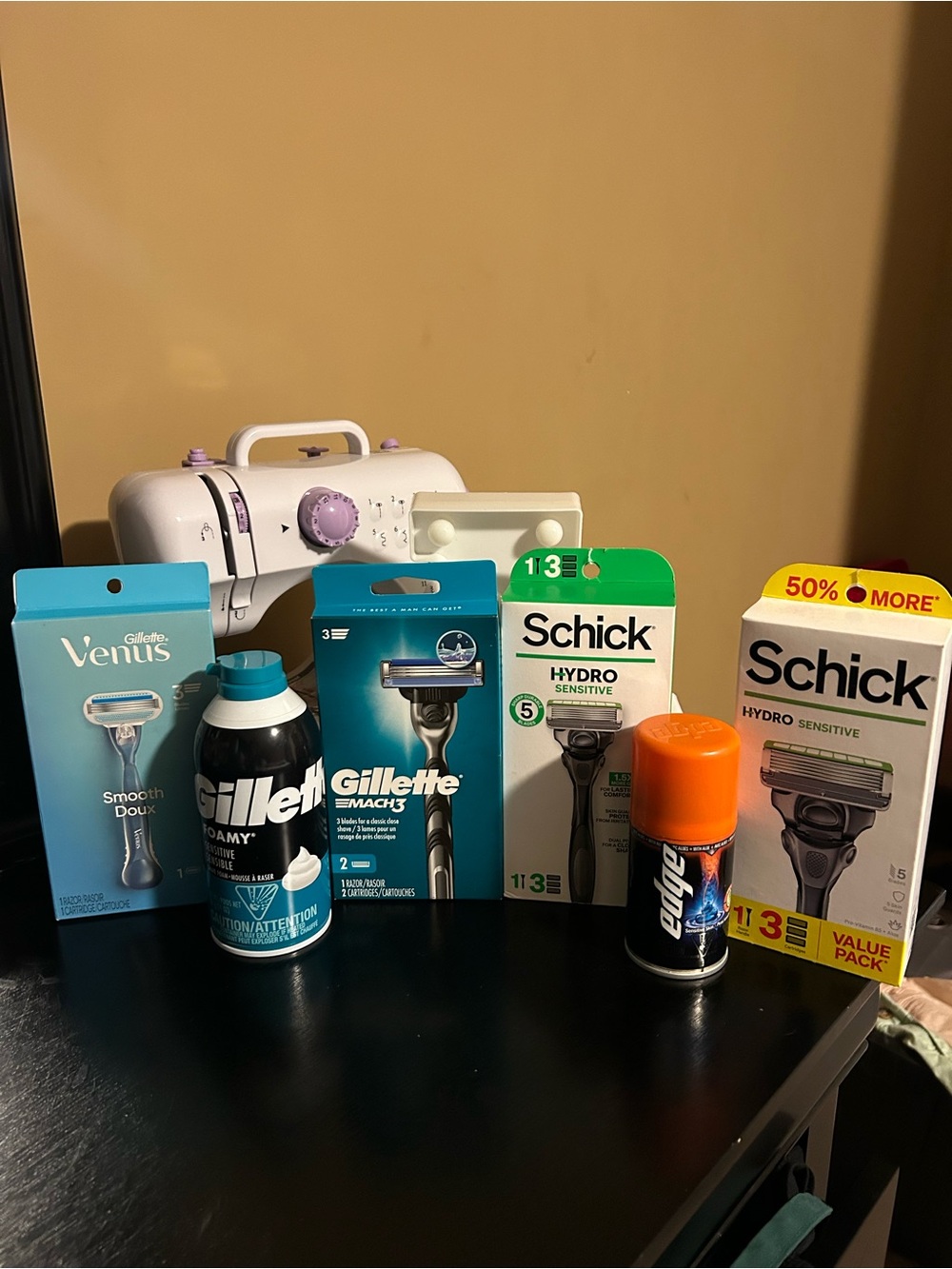 Assorted Men’s Shaving Essentials — Gillette, Schick, Venus (Blue & White)